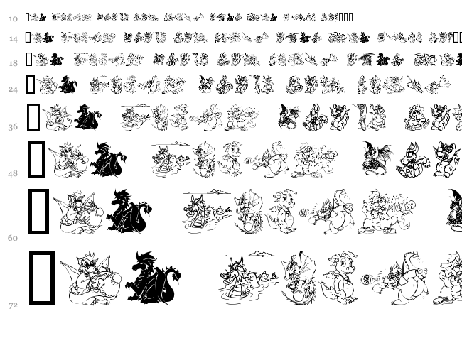Ev's Dragons font waterfall